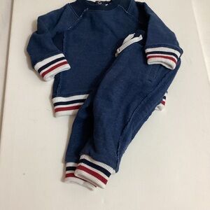 Splendid Blue Kids Set with Striped Cuffs